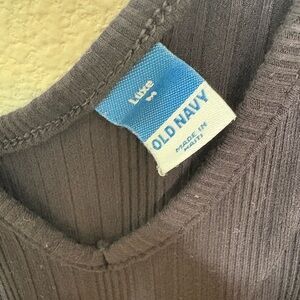 Old Navy Black Ribbed Scoopneck Swing Tunic Tank